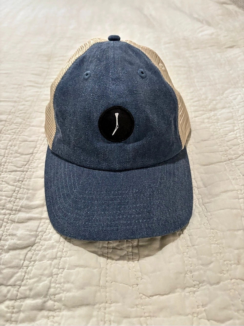 Broken Tee Society Trucker Hat in Blue & Beige Like New